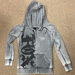 Vintage Fox Heather Gray Zip-Up Jacket